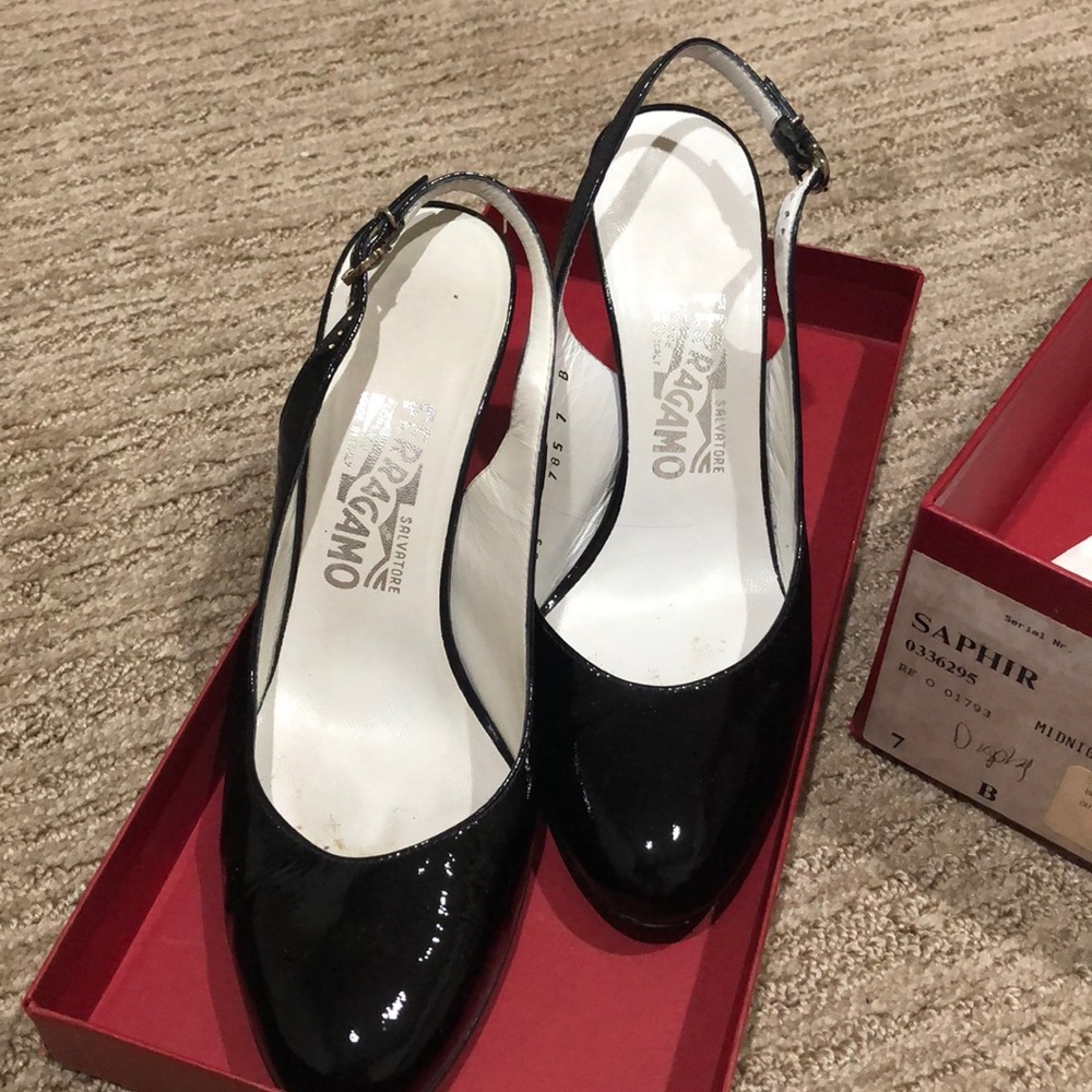 Salvatore Ferragamo sling back heels